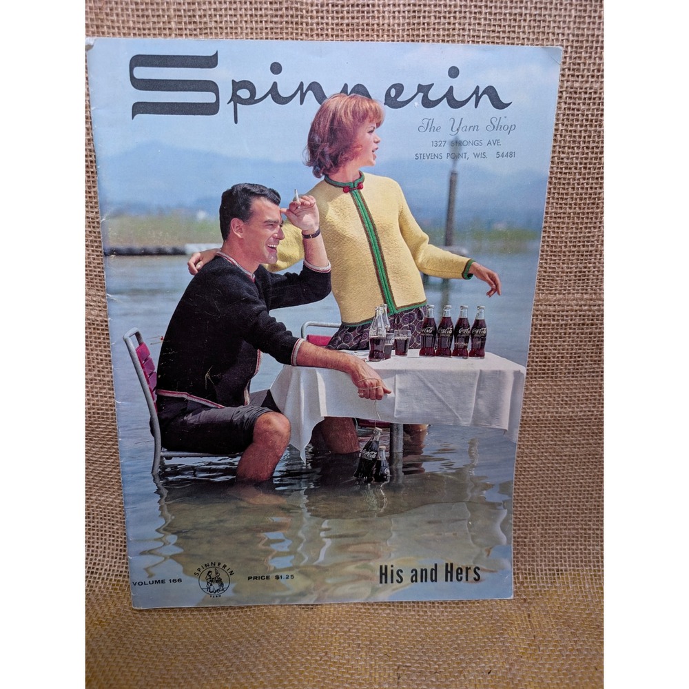 Vintage Spinnerin Knitting Pattern Book Volume 166 His and Hers 1969 Sweaters